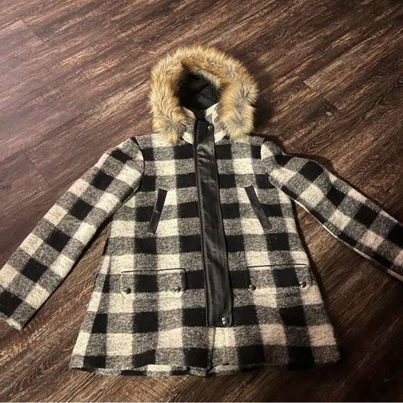 Joie Checkered Utility Jacket with Faux Fur Trim - Picture 3 of 5